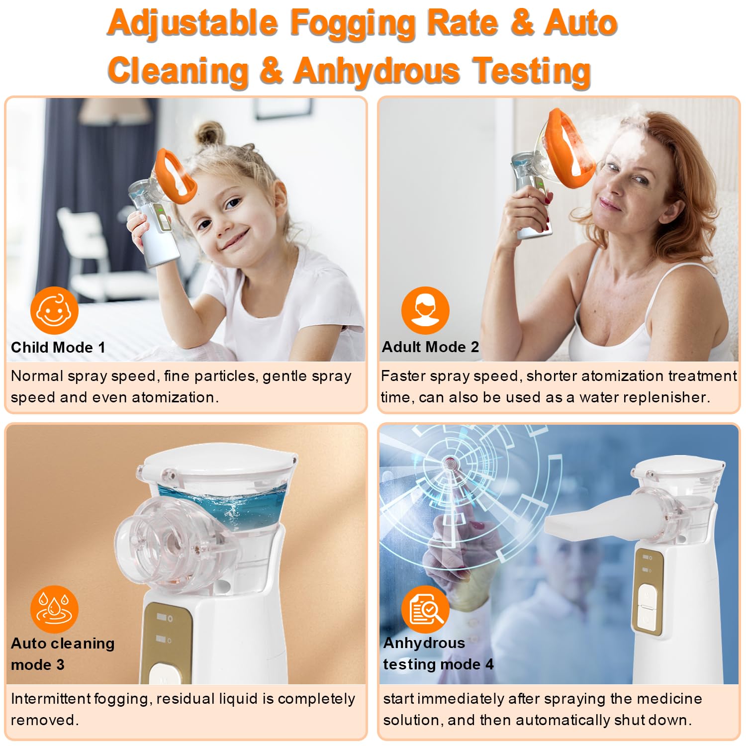 Portable Handheld Ultrasonic Mist Maker, 1 Box USB Rechargeable Nebulizers with Accessories, Personal Care Appliances for Home & Travel, Portable Nebulizer, Nebulizer Mask