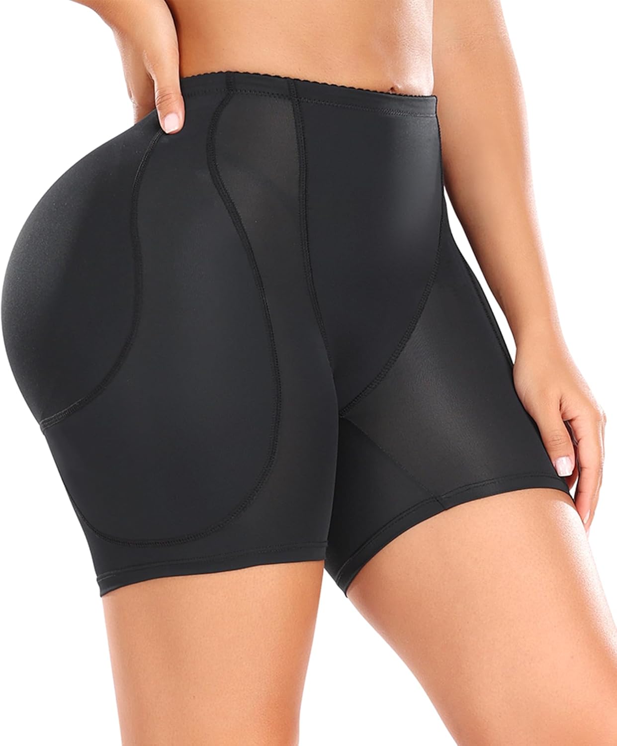 Women Plus Size Hip Padded Booty Lifter Shapewear Thicker Butt Lifter Removable 4 Pads Control Panty for Bigger Butt