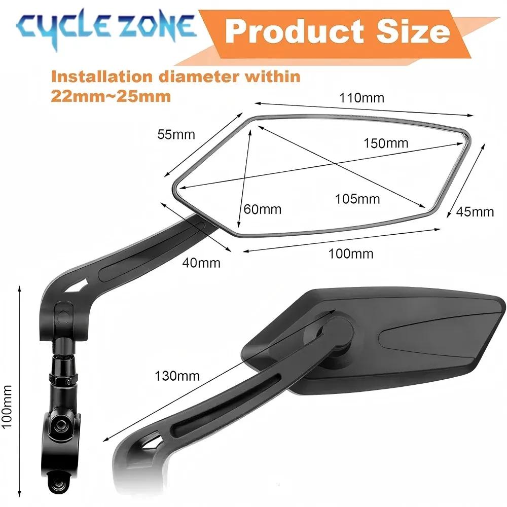 Bicycle Rear View Mirror Bike Cycling Clear Wide Range Back Sight Rearview Reflector Adjustable Handlebar Left Right Mirror