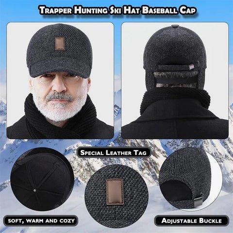Winter Lightweight and Warm Baseball Cap with Ear Flaps High-Quality Cotton Faux Fur Lining Adjustable Buckle One Size Fits All