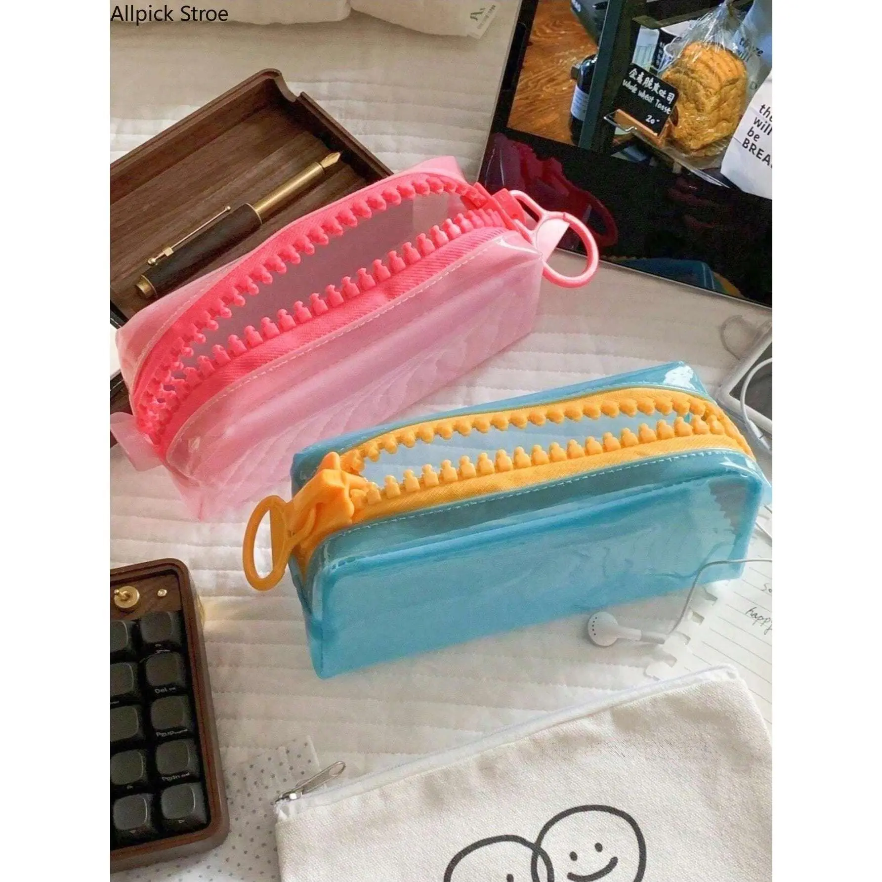Pencil Case for Students, Transparent PVC Large Capacity Water-Resistant Zippered Storage Organizer for Back to School Supplies tiktokshopbacktoschool