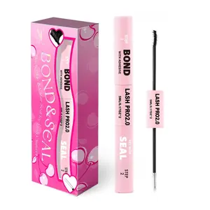 Black Lash Bond and Seal for Eye lash Cluster, Long Lasting, Comfortable, Waterproof, 2-in-1 for Sensitive Eyes, 72H Super Flexible Hold Glue, Non Irritating, DIY Lash Cluster Kit 5ml+5ml