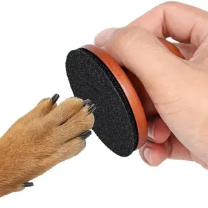 Solid Wood Handheld Dog Nail Grinder, Silent Pet Claw File, Replaceable Sandpaper, Pain-Free Manual Nail Trimmer for Cats and Dogs