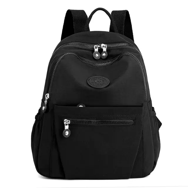 Women's Slim-Yet-Spacious Wipe-Clean Nylon Compact Utility Backpack Purse with Adjustable Shoulder Strap, Everyday Carry Carry-On Travel Backpack Daypack for Casual Use