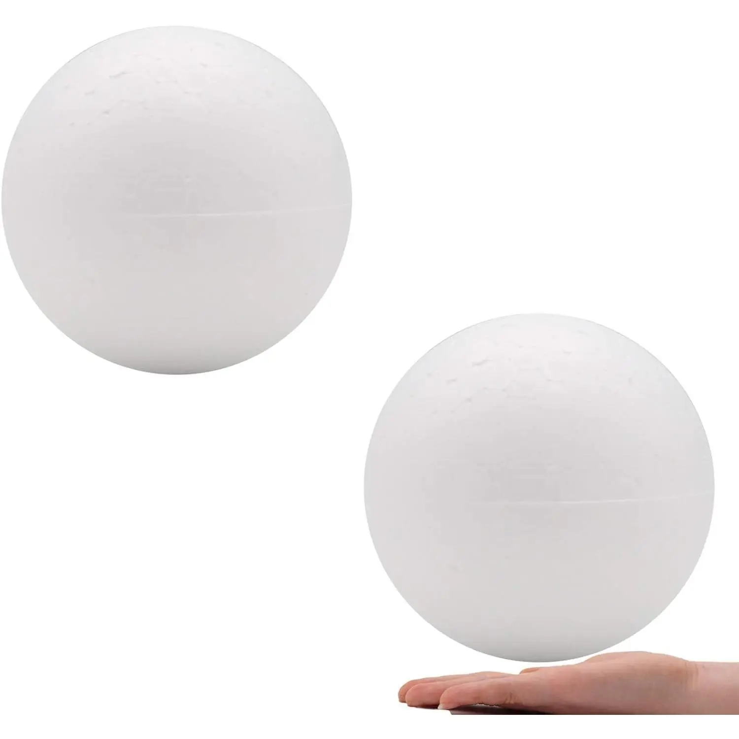 5 Inch White Foam Balls 2 Pack - Smooth Polystyrene Foam Balls for Spring Crafts Making, DIY, School Projects, Home DIY Wedding Holiday Christmas Crafts
