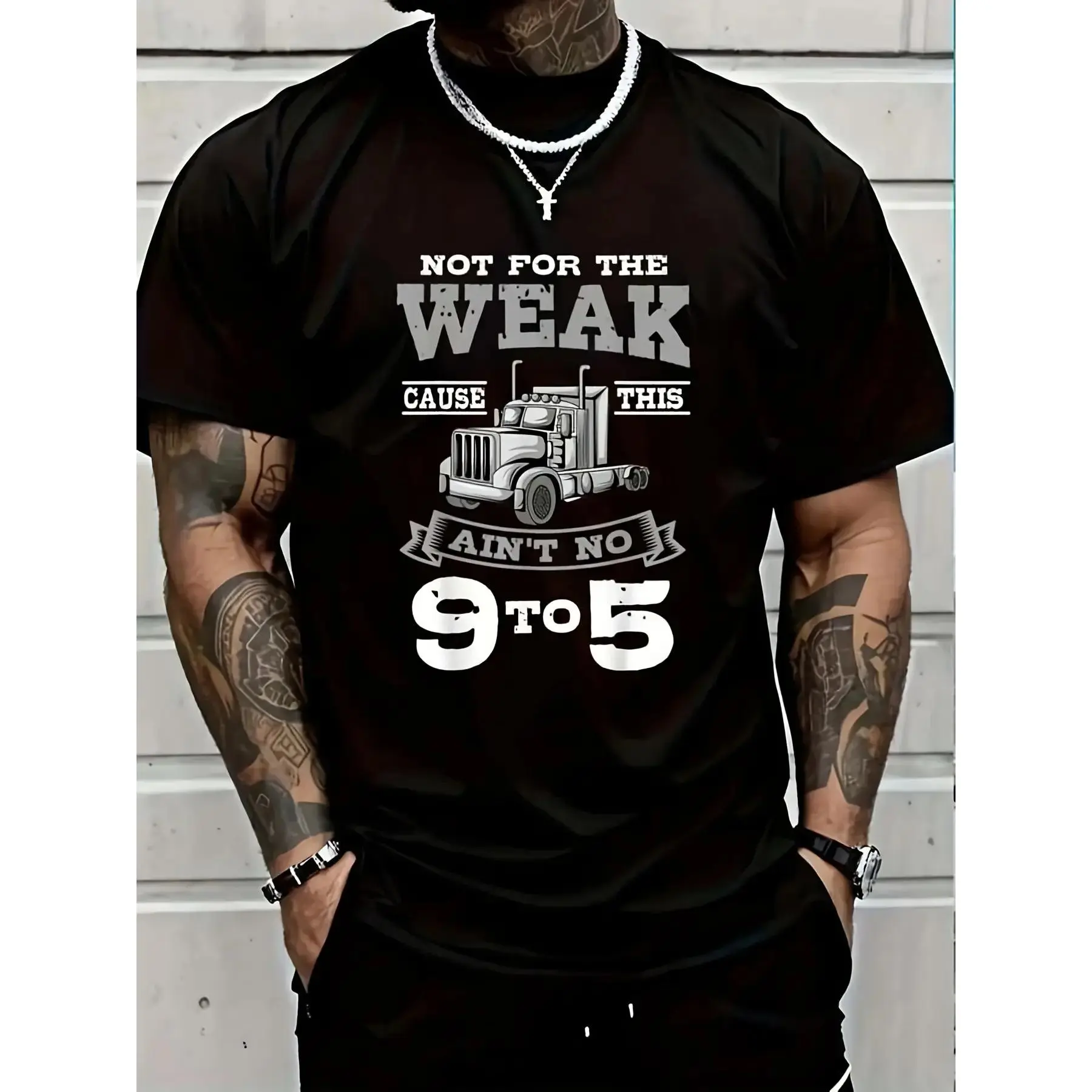 Truck Driver Trucker Truckie Driving Teamster Vehicle Lgv T-Shirt| Women'S Men'S Black Vacation Crew Neck Short Sleeve Classic Fit Holiday T-Shirt Summer Tee Breathable Sweat Wicking And Soft Suitable For Daily Commutes, Lounge At Home