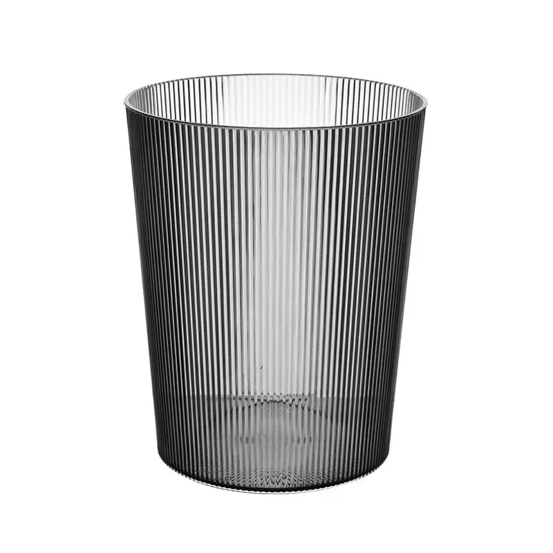 Transparent Trash Can,Bathroom Trash bin Open Top,2 Gallon Grey Plastic Office Garbage Can,1 Pack