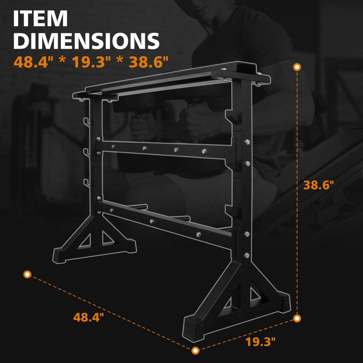 [Fahuac] 3-Tier Dumbbell Rack for Home Gym - Heavy Duty Weight Storage Stand with Multiple Pillars, Scratch Resistant Powder Coating, Rubber Bottom Covers, Space Saving Fitness Organizer.