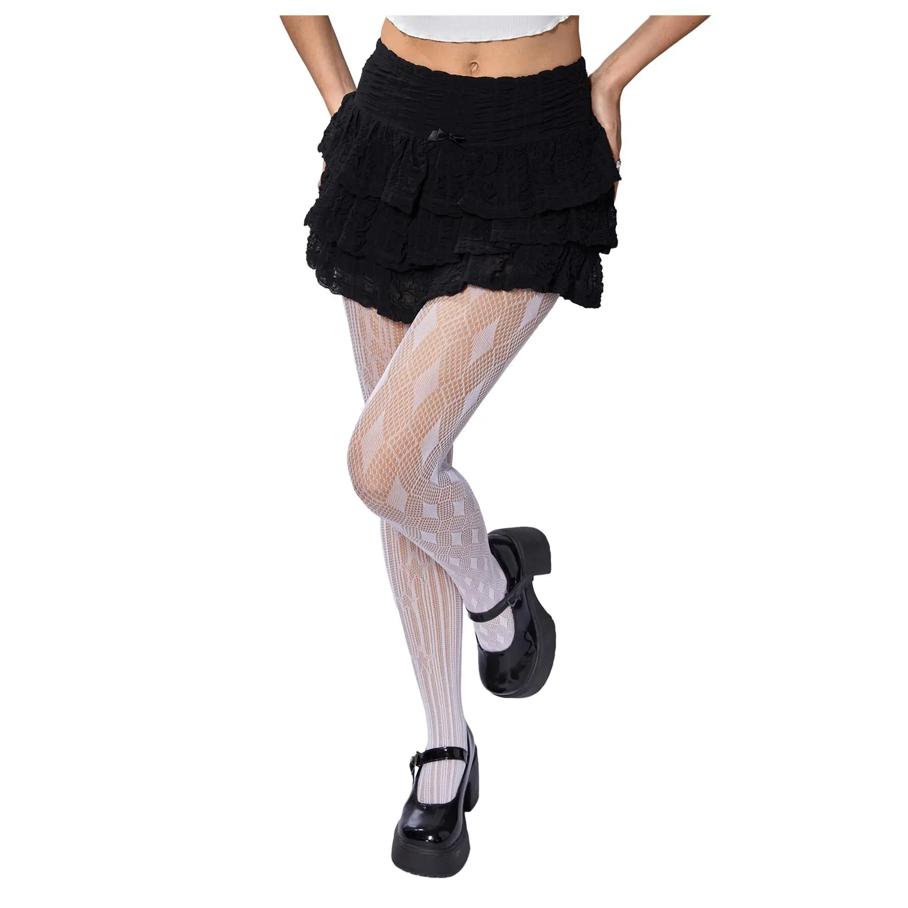 Argyle Striped White