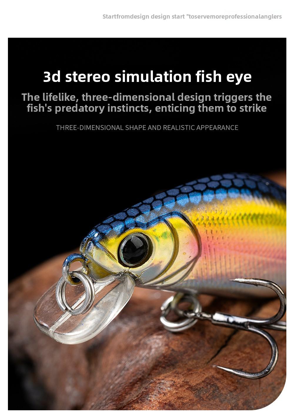 Luya bait 5 pieces(one set) submerged bait, freshwater red eye mouth bionic hard bait