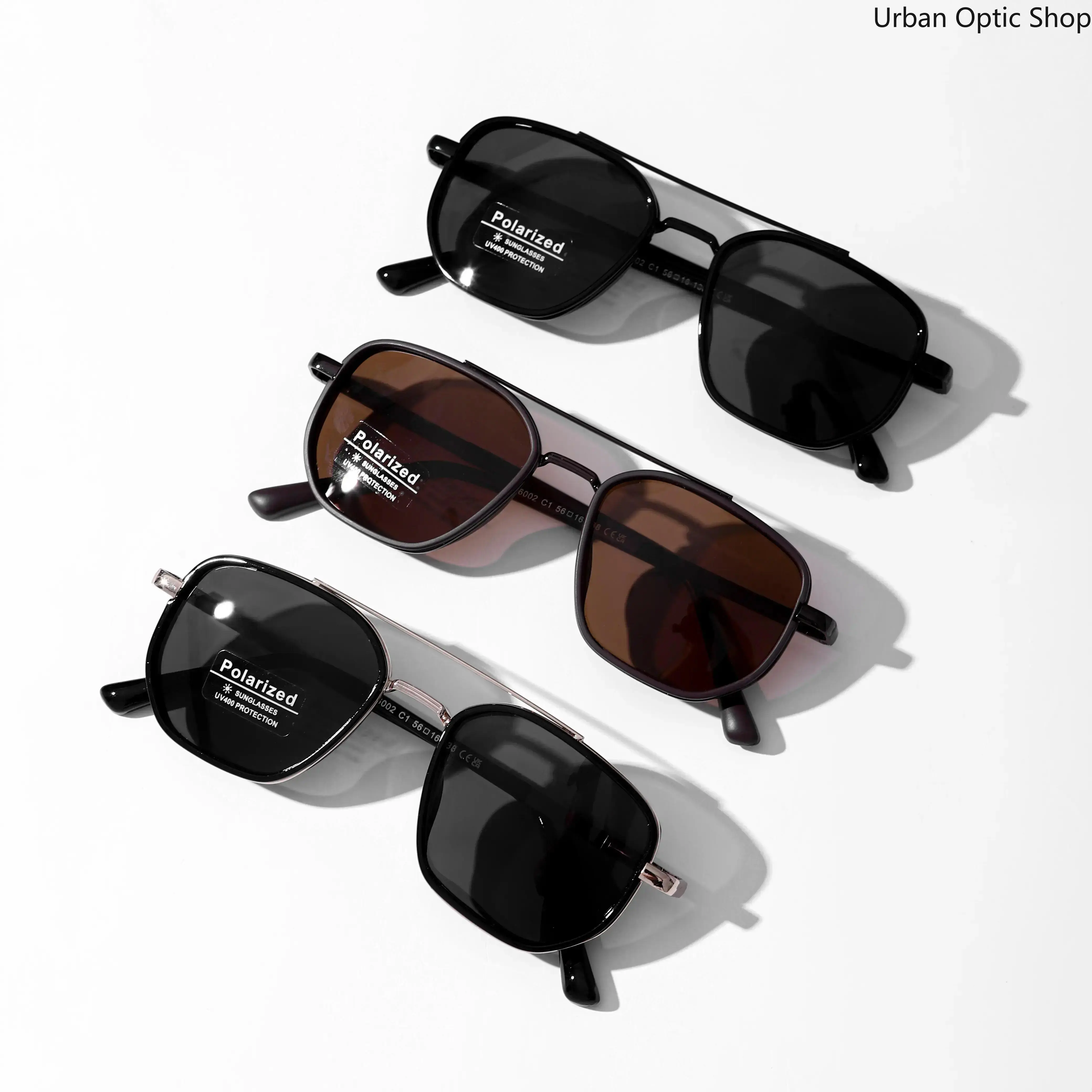 XUH 3-Pack Unisex Geometric Fashionable Multifunctional Shades, Modern Nylon TR90 Double-Beam Frames, UV Protective Eyewear, Lightweight for Casual Wear & Travel