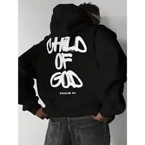 Child Of God Psalm 23 Hoodie, 270G Brushed Fleece Christian Hooded Sweatshirt, Religious Faith Back Print Pullover, Soft Warm Casual Streetwear For Men Women