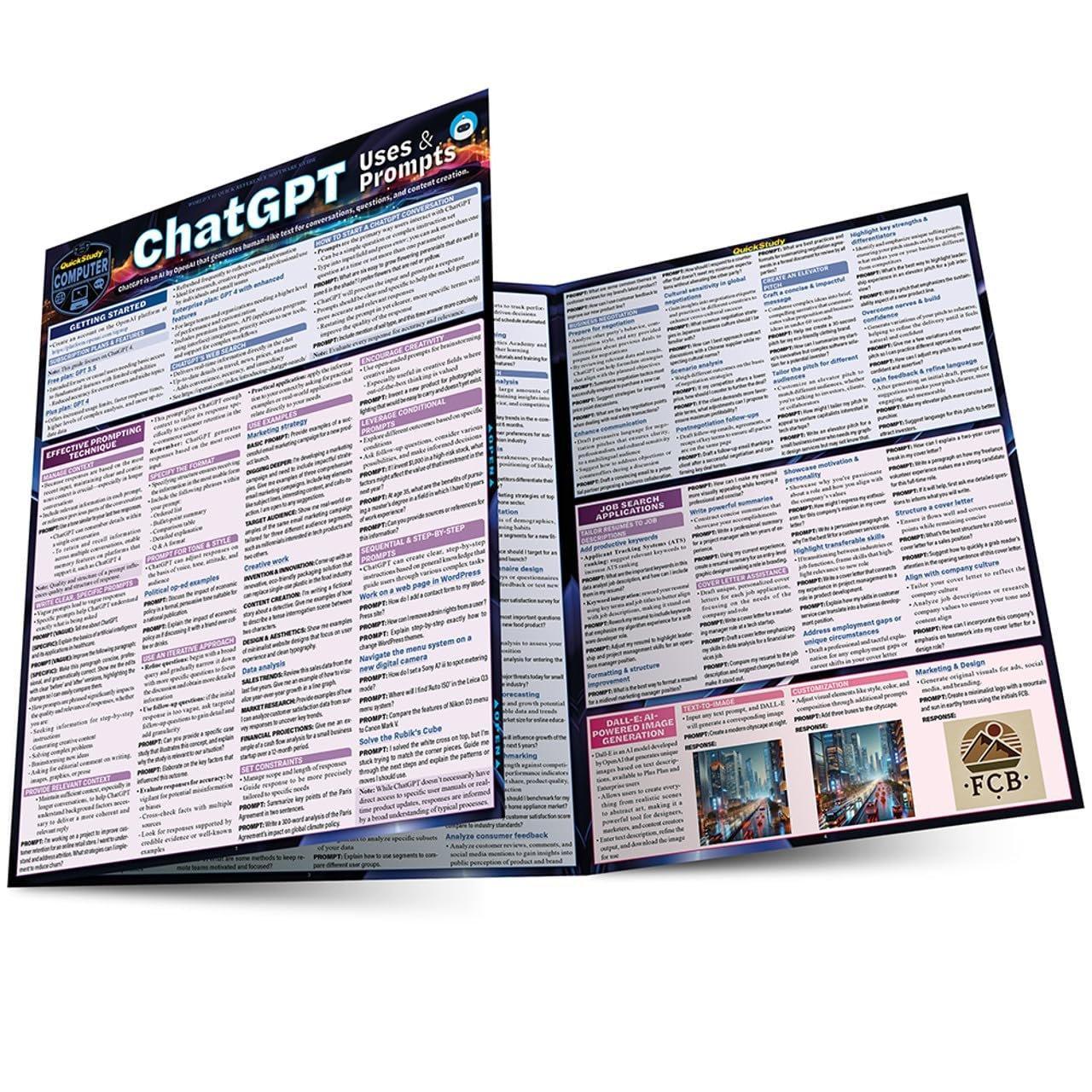 ChatGPT Uses & Prompts: a QuickStudy Laminated Reference Guide