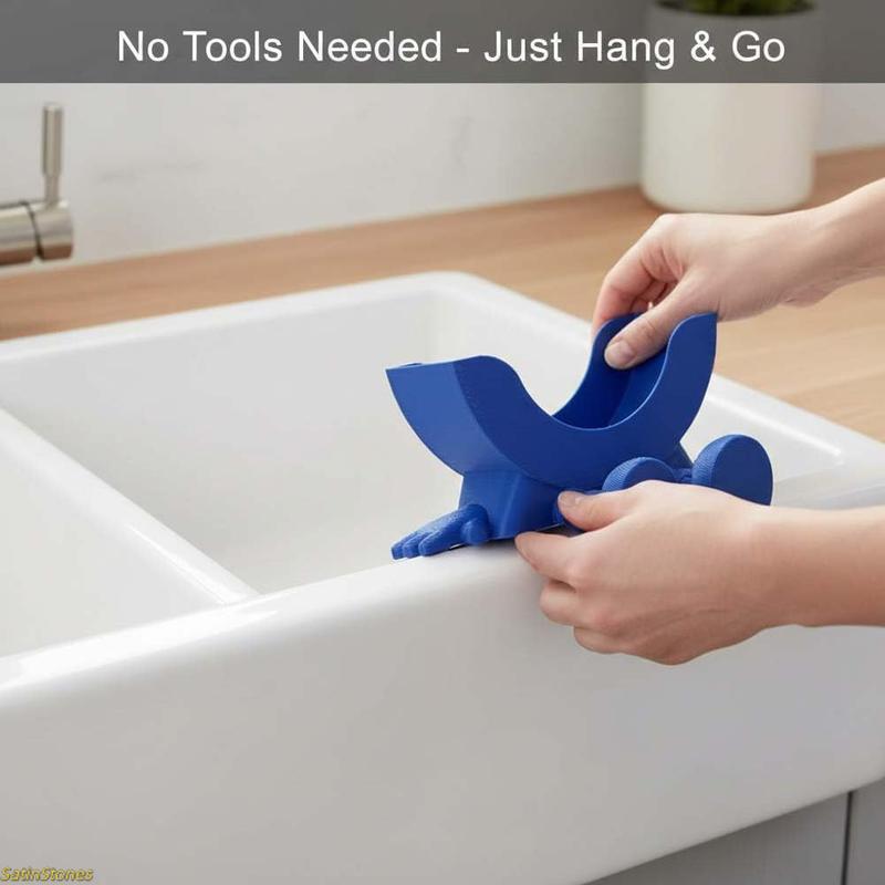 1-Pack Fun Kitchen Sink Sponge Holder — Hanging Design with Drainage Holes, Compatible with Scrub Daddy Sponges, Cute 3D-Printed Organizer