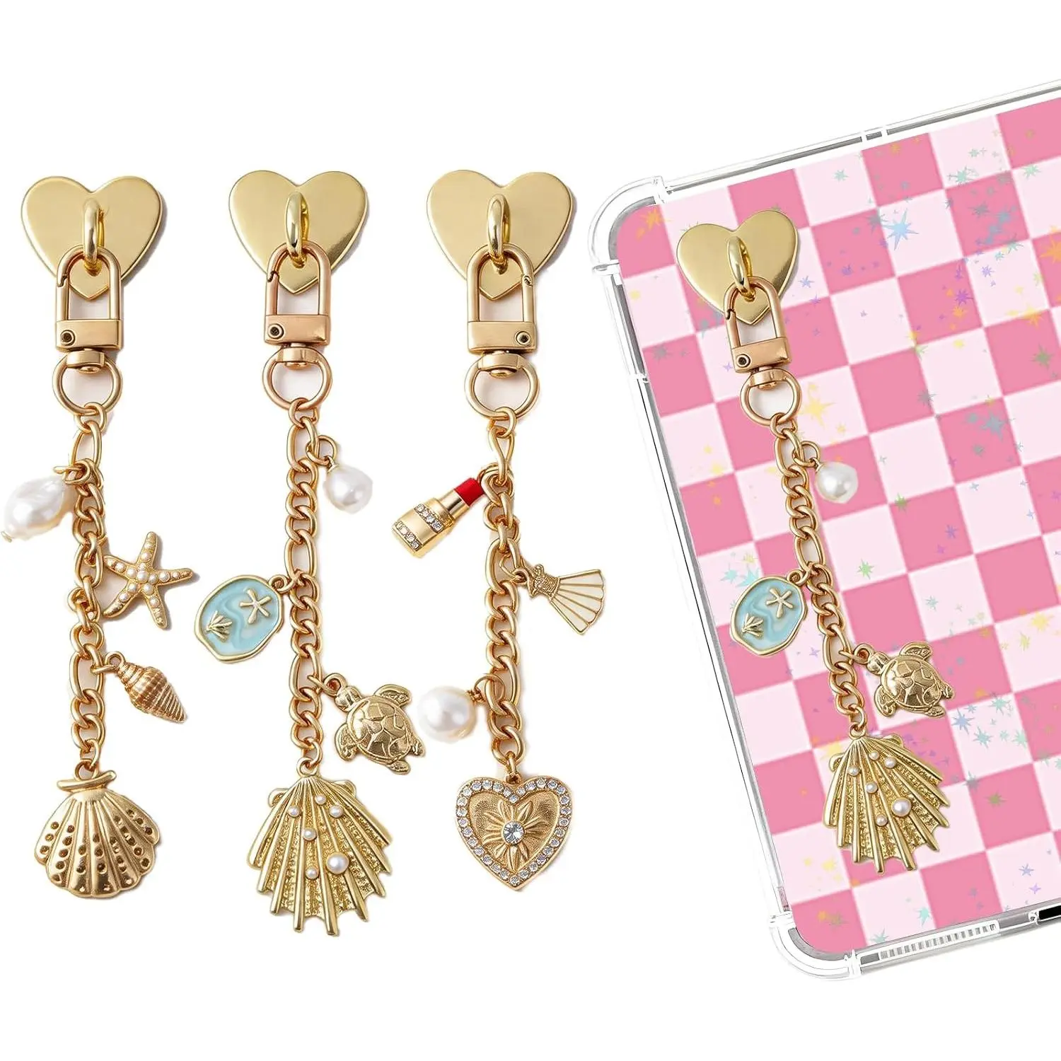 Chains for Kindle - 3 count Cute Accessories with Hook Compatible for E-reader/iPad/Phone  for Women