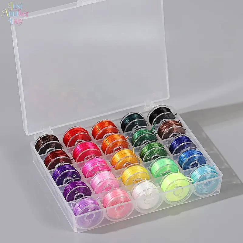 25 Colors Mini Flat Elastic Beading Cord Set, High Toughness Stretch String for Bracelets, Necklaces, Crystal & Beaded Jewelry Making, Durable DIY Craft Supplies
