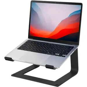 Laptop Stand for Desk Portable Computer Riser Metal Notebook Holder Printer Stand Office Desk Accessories Compatible with All 10-16" Laptops, BlackGift