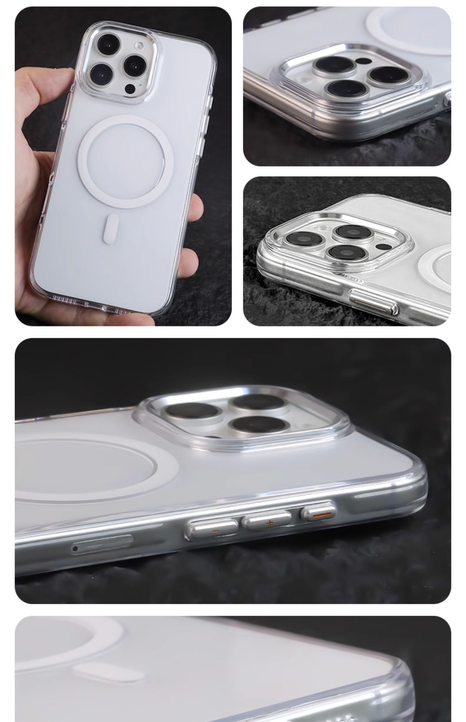 Clear Acrylic Magsafe Magnetic Mobile Phone Case for iPhone 17/16/16E/15/14 Plus/13/12/11 Pro Max/X/XS/XSMax, Anti-fall, Thin and Transparent, Airbag Anti-fall Full-cover Hard Protective Phone Cases, Compatible with iPhone 17 Pro Max