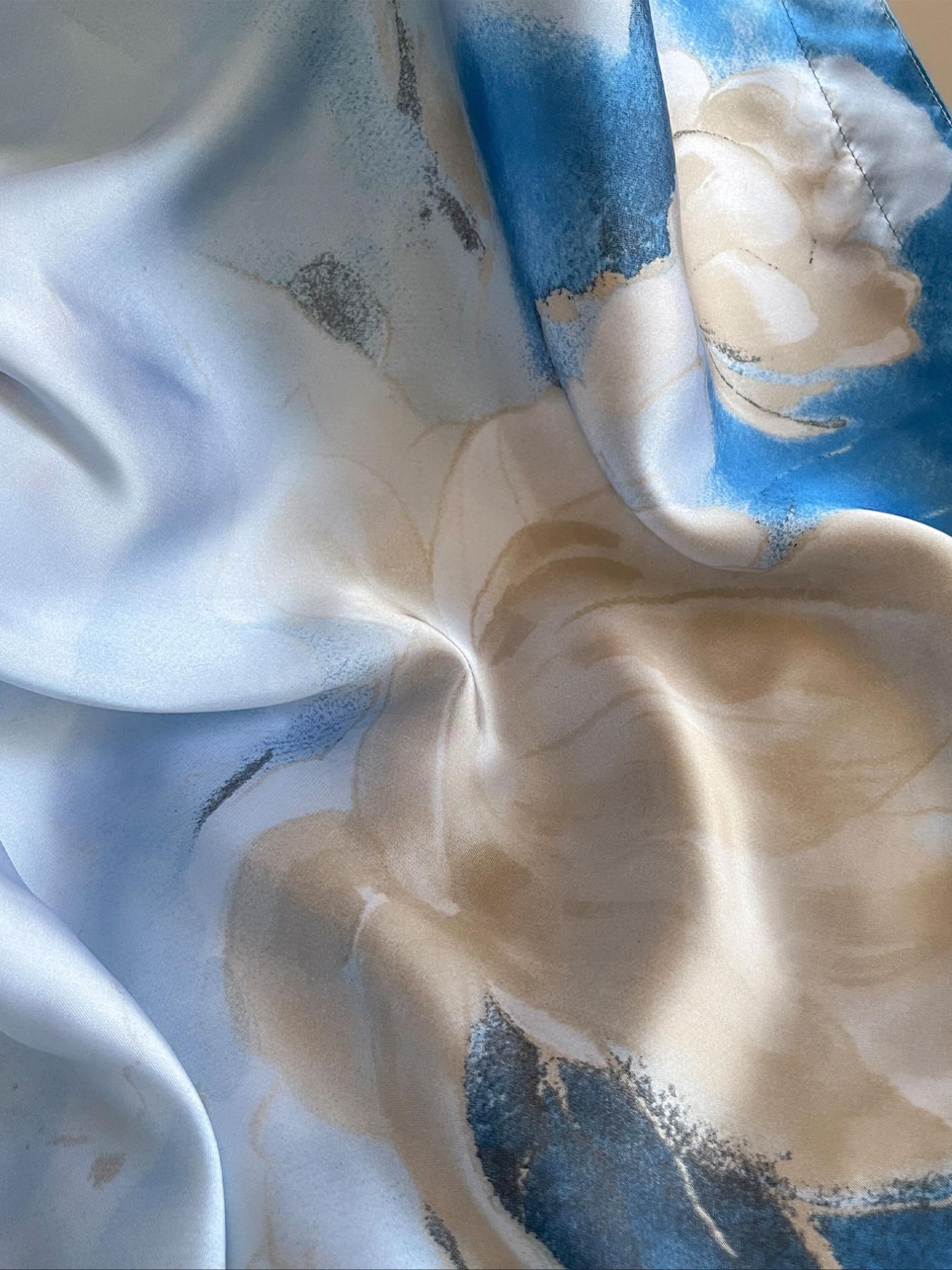 Women's Floral Print Long Scarf, Fashionable Lightweight Soft Scarf for All Seasons, Casual Versatile Scarf for Women