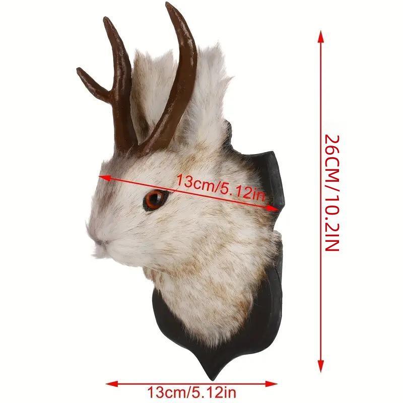 Jackalope Head Resin Wall Hanging Ornament, Animal Specimen Style Wall Art, Home Decoration, Unique Gift Ideas, Hangable, Wall Ornaments