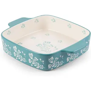 Baking Dish Ceramic Brownie Pan 9x9 Baking Pan Casserole Dish Lasagna Pan Square Rose Dish Pan Bakeware Sets