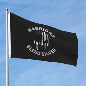 1pc, Multiple Sizes Available, No Electricity Required, 1pc Correctional Officer Thin Silver Line Flag Indoor Outdoor Patio Flag UV Fade Resistant Breeze Flag Feet Banner Home Decor Flags Sign, Single-Sided Printing, Suitable for Multiple Scenarios