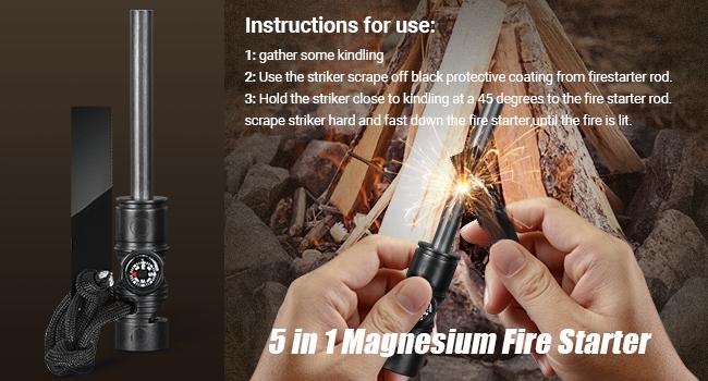 Windproof Arc Lighter, Electric Lighter and LED Flashlight - 2-in-1 (Black)/5-in-1 Magnesium Fire Rod, suitable for emergency survival kits, camping, hiking, all-weather magnesium iron rod Windproof Arc Lighter, Electric Lighter and LED Flashlight - 2-in-1 (Black)/5-in-1 Magnesium Fire Rod, suitable for emergency survival kits, camping, hiking, all-weather magnesium iron rod