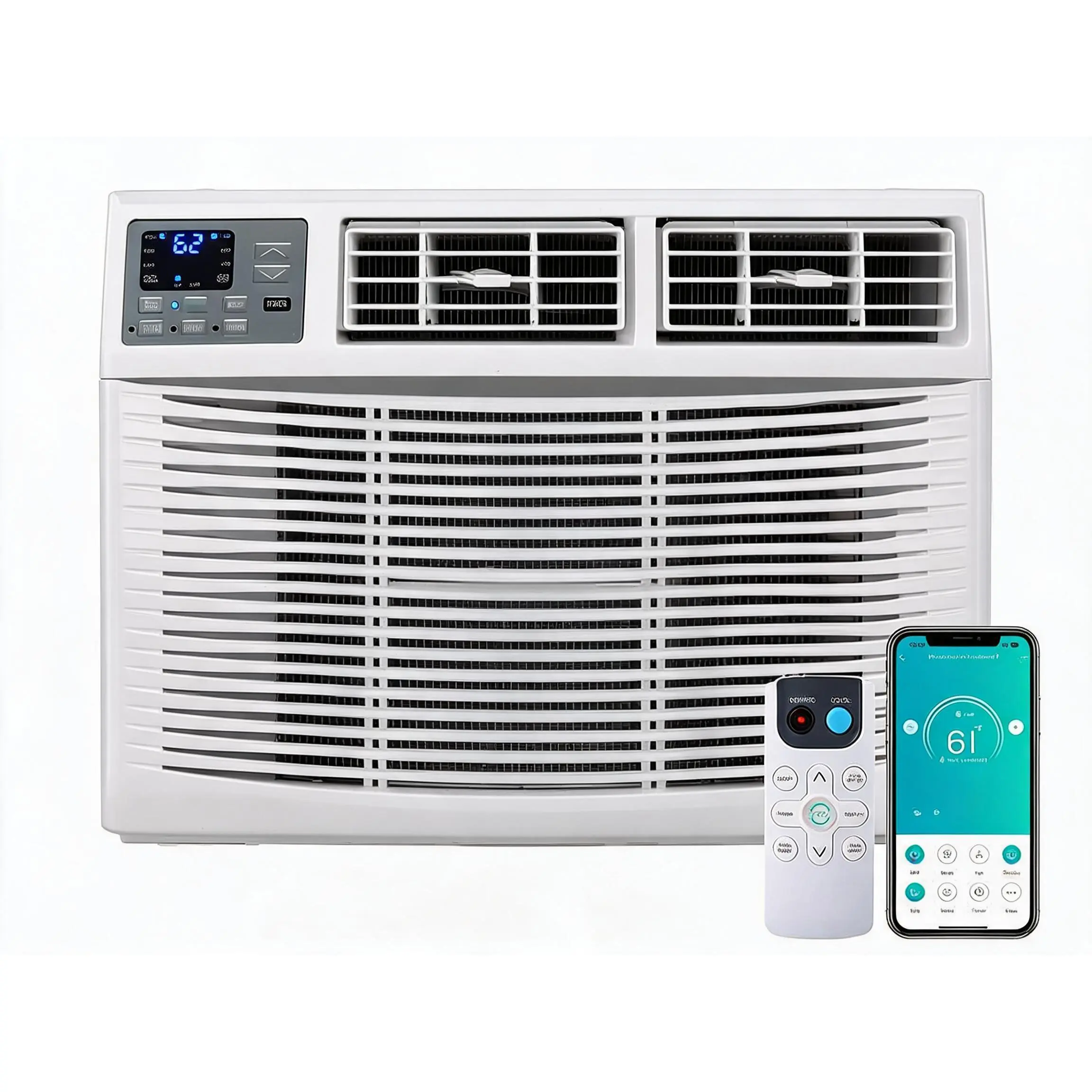 18000 BTU Rectangular Smart WiFi Window Room Aircon - 4-in-1 Energy Efficient Cooling Device with Heater, Dehumidifier, Fan - WiFi, Remote, App & Voice Control - Washable Filter - For 1000 Sq. Ft Rooms - 230/208V, Window Type Aircon