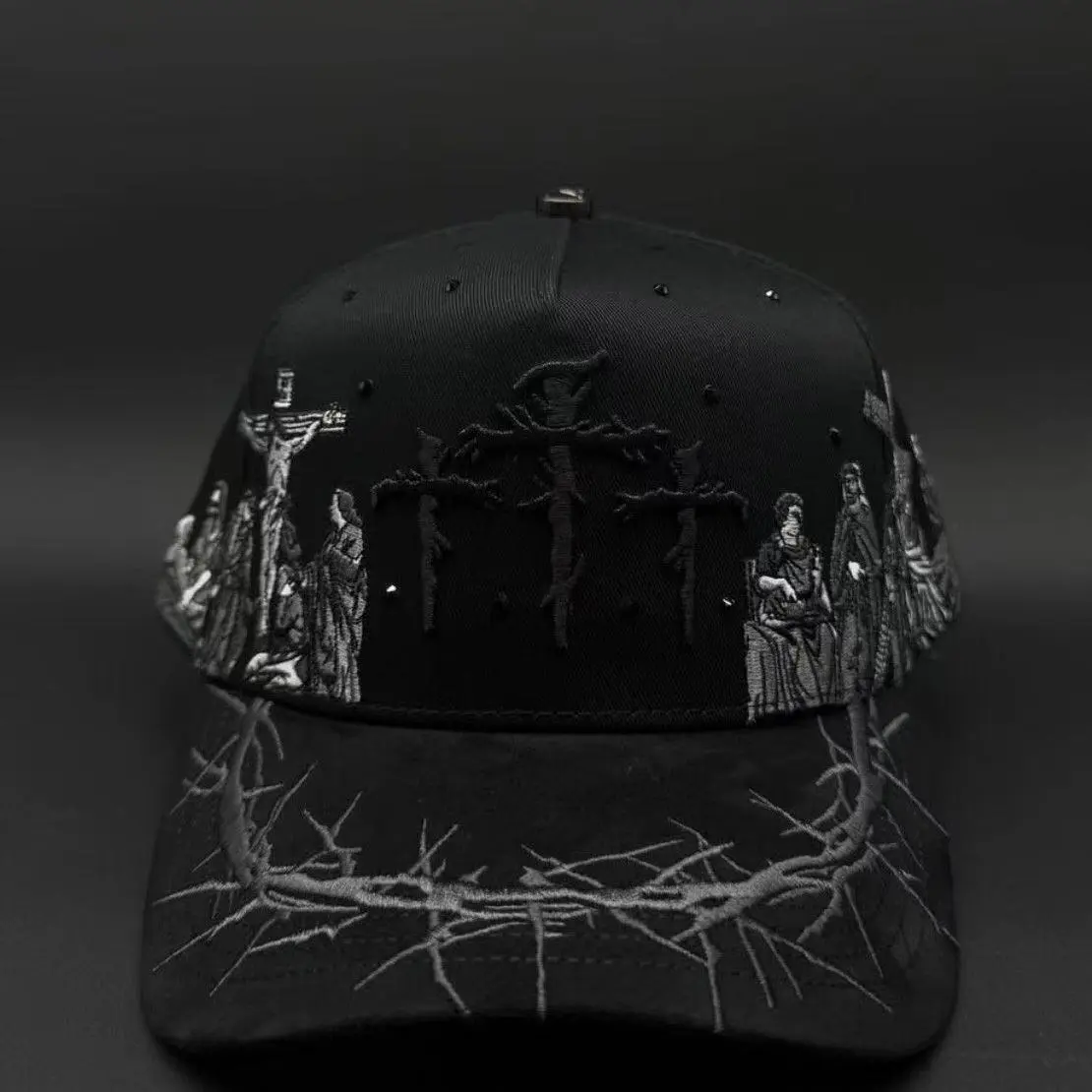 Viacrusis Unisex Cloth Baseball Cap, Embroidered Design with Cross Motif, All Seasons Outdoor Wear Sports & Outdoor Accessory Hat