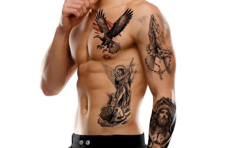Temporary Religious Tattoos, Angels, Jesus, Mary, Stickers, Jesus Christ Temporary Tattoo, Angel Temporary Tattoo, arge temporary tattoos for men and women
