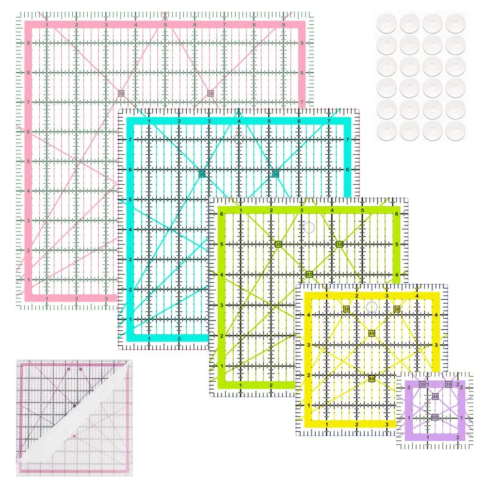 Quilting Rulers 5 Square Quilting Ruler(2.5",5", 6.5", 8",10") Acrylic Quilting Templates Rulers