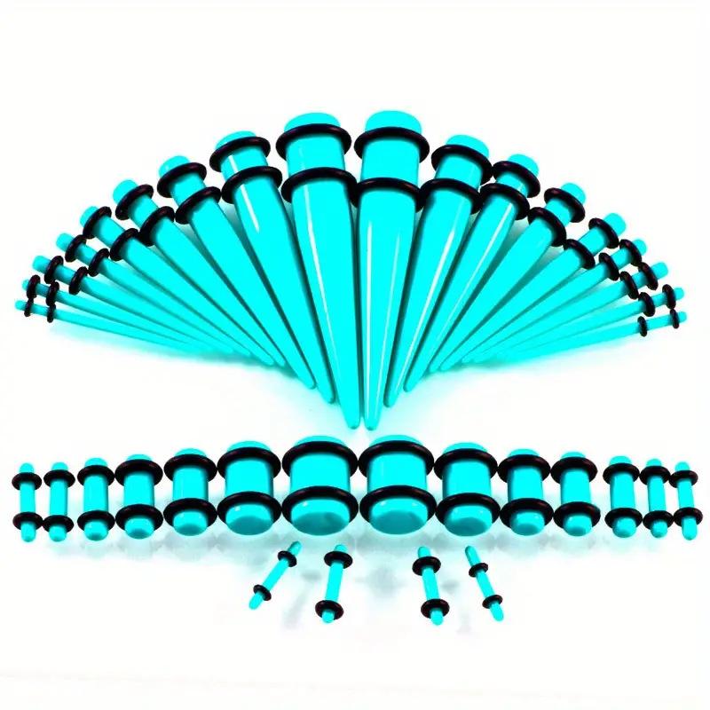 126Pcs Acrylic Taper Ear Stretching Kit, 14G-00G Ear Gauges Stretching Set with O-Rings, Hypoallergenic Ear Tapers for Piercing Stretching for Women Men