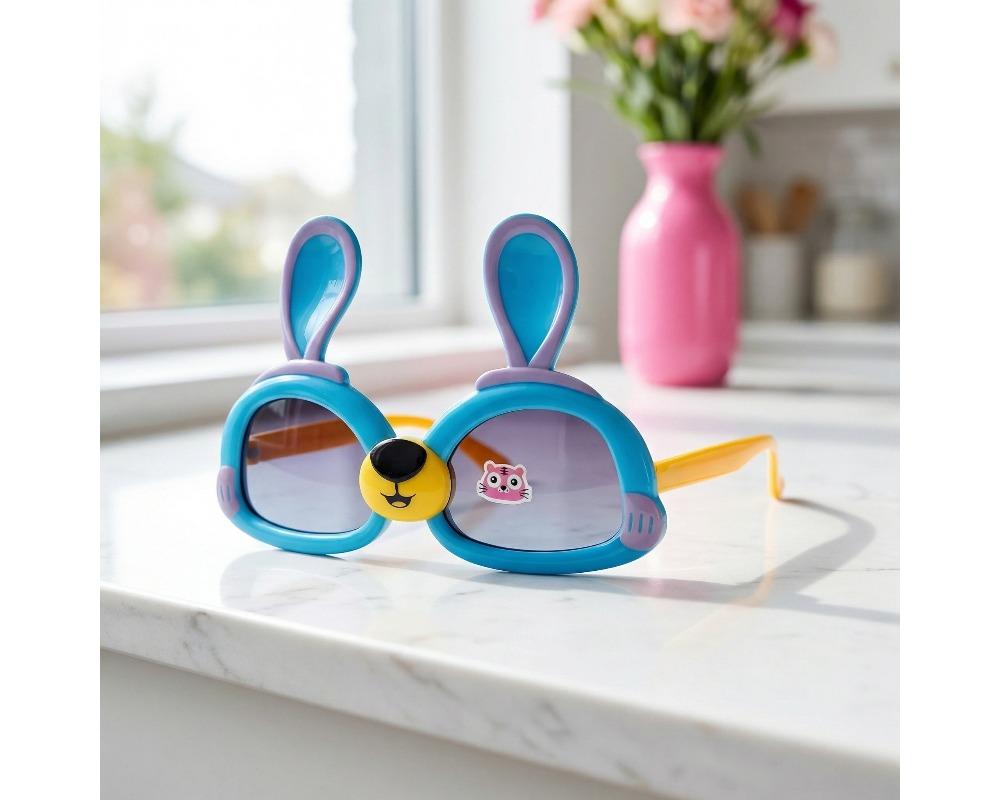Cute Bunny Ears Kids Sunglasses 3D Cartoon Character Sunshades for Toddlers Multi-Color Decorative Eyewear for Summer Photos Lightweight Outdoor Sun Protection for Children Toddler Holiday Accessory