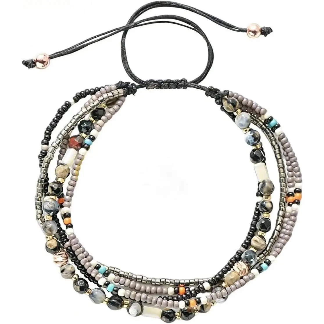 Adjustable Handmade Wrap Bracelet Bohemian Braided String Beads Anklet Gift for Women