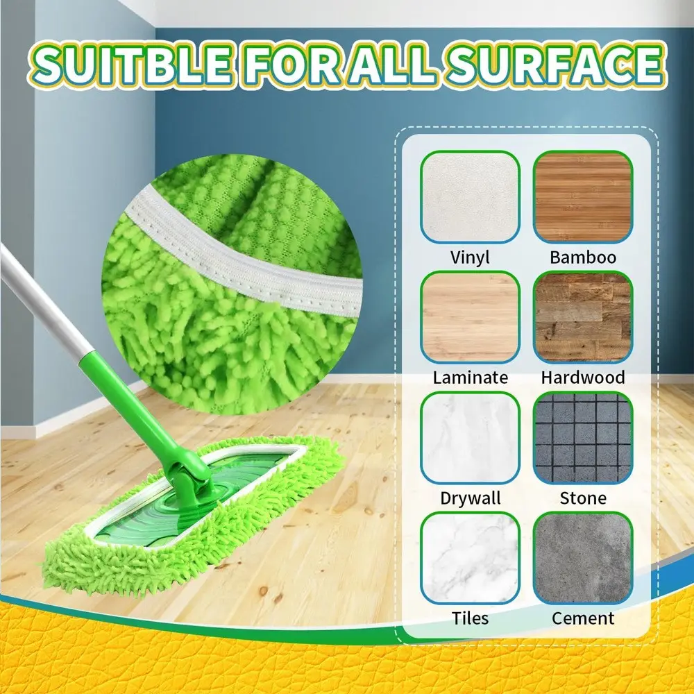 8-Pack Thick Microfiber Mop Pads, Compatible with Swiffer Sweeper, Reusable Dusting Replacement Pads for Hardwood Floors