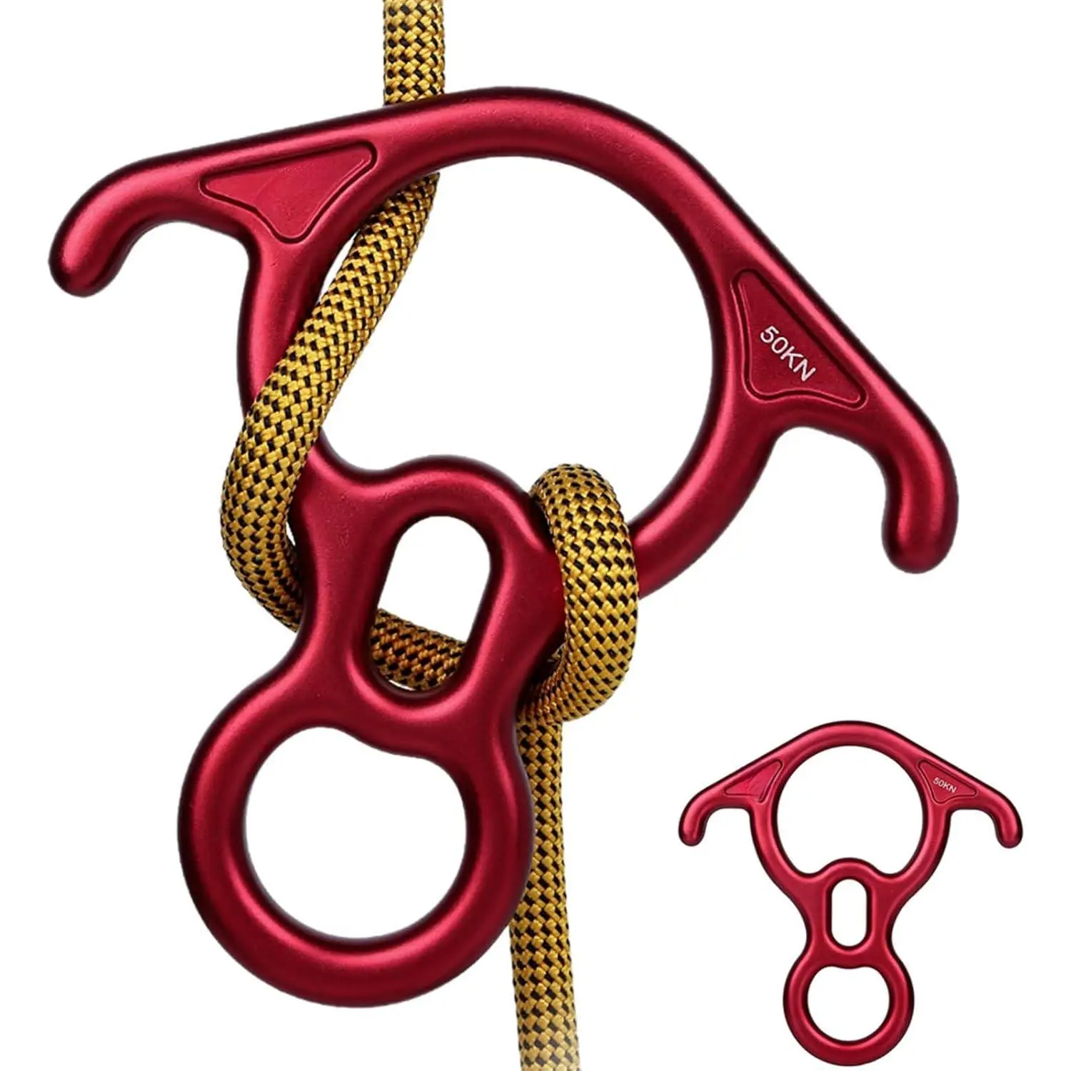 Descender Large Bent-Ear Belaying and Rappelling Gear Belay Device Climbing for Rock Climbing Peak Rescue  Aluminum Alloy