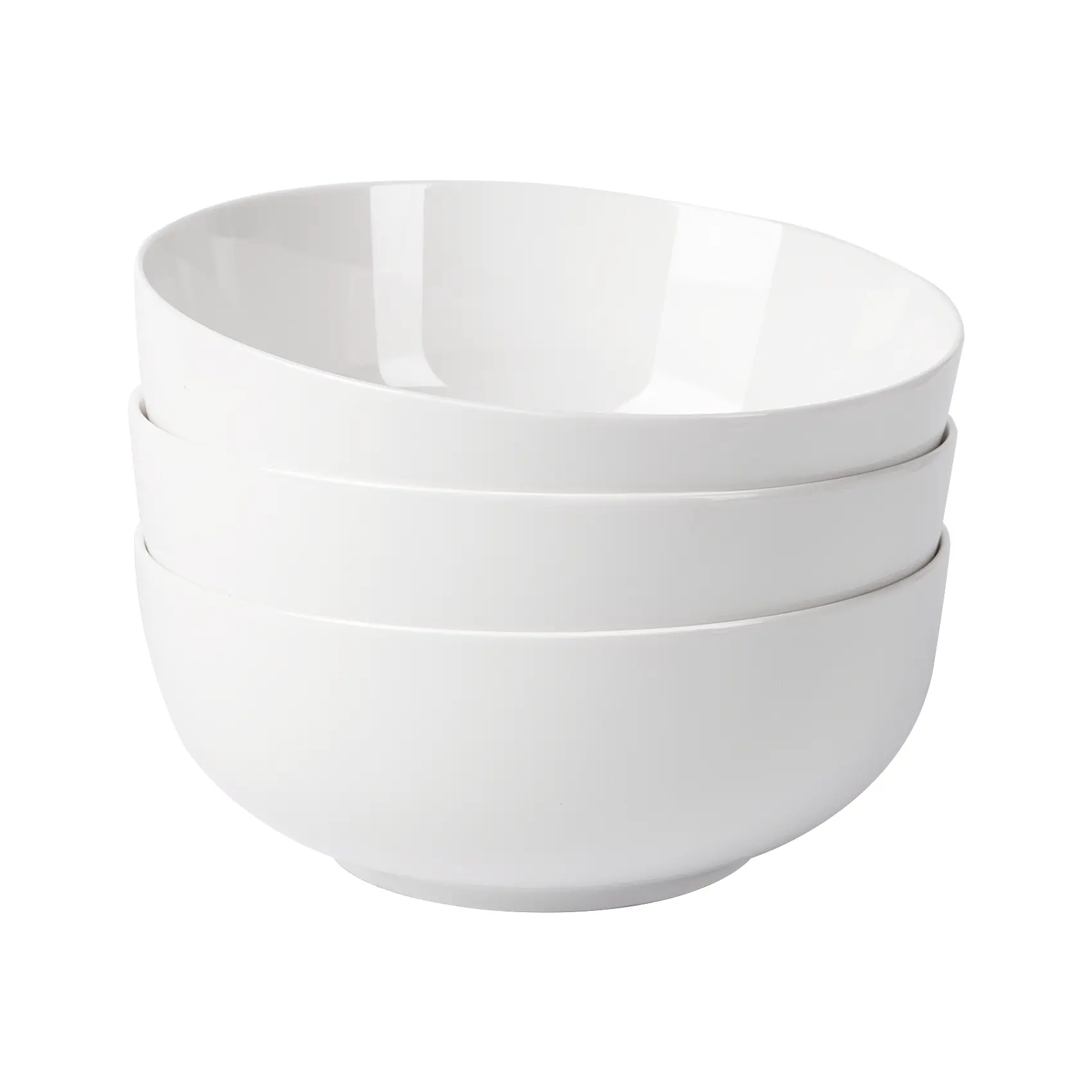 3 Piece White Ceramic Soup Bowl Set 8 Inch Serving Bowls for Noodles Salad Pasta Home Kitchen Dining