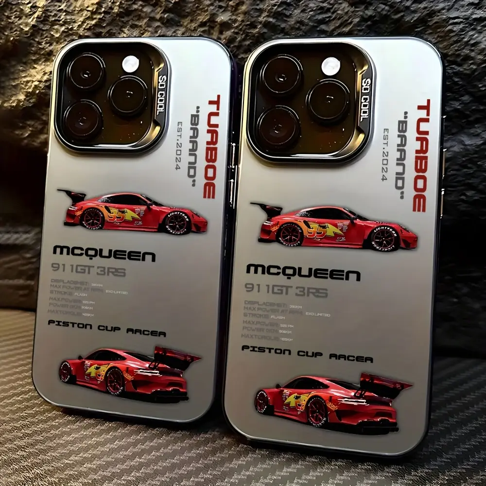 Red Racing Car Number Phone Case, Motorsport Speedster Graphic Clear Cover for iPhone 17 16 15 14 13 12 11 X Plus Pro Max, Racing Fan Gift