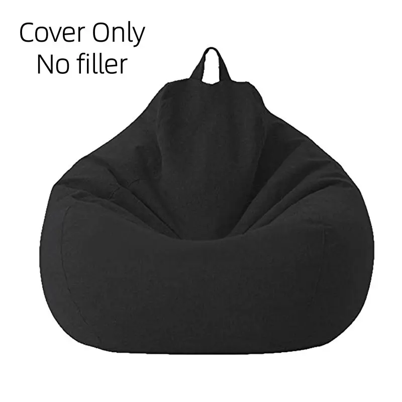1 piece Sleepable and reclining with storage practical lazy sofa Cover (without filling, only cover) , black color machine washable Polyester fabric single sofa, bean bag lounge chair cover