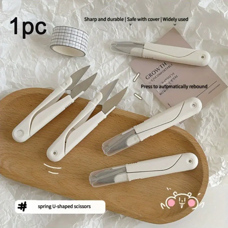 U-Type Line Trimmer V-Shape Scissors, Stainless Steel Mini Sewing Scissors, Multi-Functional Fabric and Thread Cutter, Essential Tailor Tool, Sewing Tools