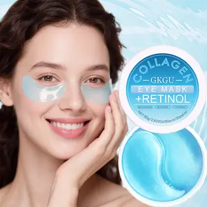 60pcs GKGU Collagen Under Eye Masks - Multi-Functional Gel Eye Patches for Tightening, Moisturizing & Firming, Fragrance-Free Skincare for All Light Beige Types, Men & Women, Gentle Under-Eye Care with Collagen, Skincare Routine, Sleek Packaging Infused