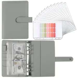 Money Saving Binder with Zipper Envelopes A6 Budget Planner for Managing Budgets and Saving Money - Savings Challenges Book for Cash Envelopes - 12pcs