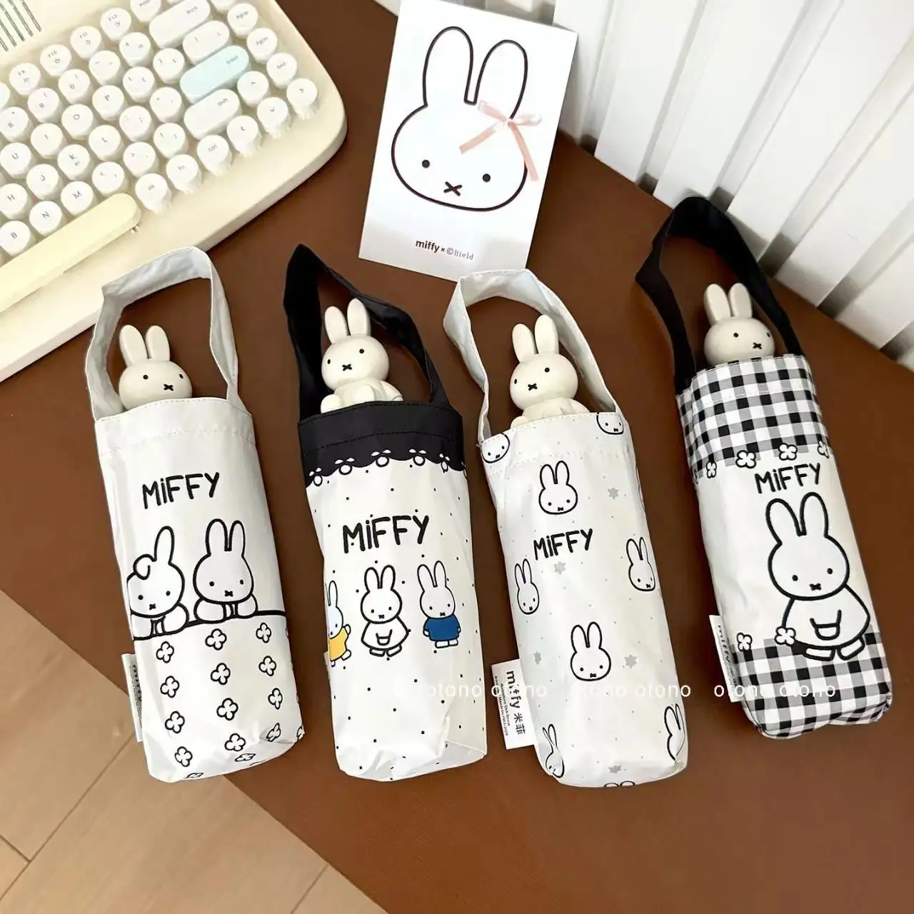 Miffy Rabbit Manual Umbrella Cartoon Doll on Ins Portable Sun Protection Umbrella Lightweight Mini Sunscreen Umbrella Gifts