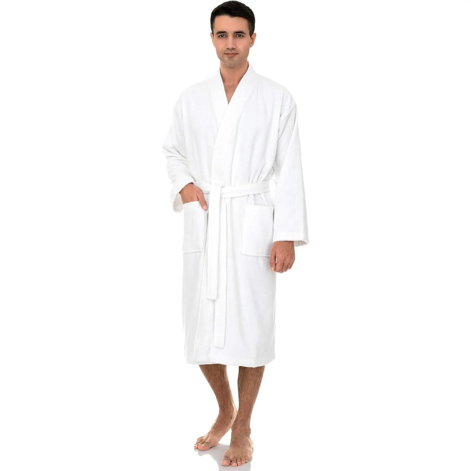 TowelSelections Men's Plush Cotton Terry Cloth Bathrobe - Christmas Menswear Loungewear, Soft Kimono Bubble Robe for Men (XS-4X), Pockets, Gym, Drying Men's Robes