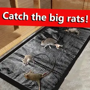 4Pcs Upgrade Version Ultra Large Invisible Mouse Trap Mat, Super Strong Adhesive Plastic Rat Glue Trap, Easy Capture, Suitable for Warehouse Home Kitchen Outdoor Indoor Use