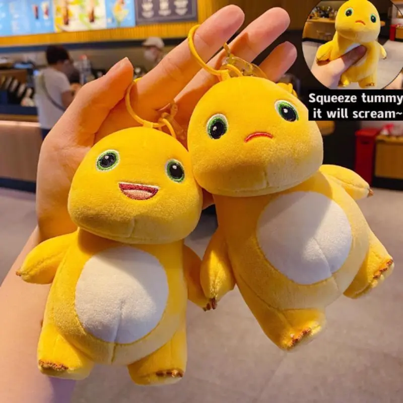 Lifelike Look Milk Dragon Little Dinosaur Soft Plush Keychain Pendant, Decorative Gift for Kids, Home Decor Statue Figurine Keychain Pack