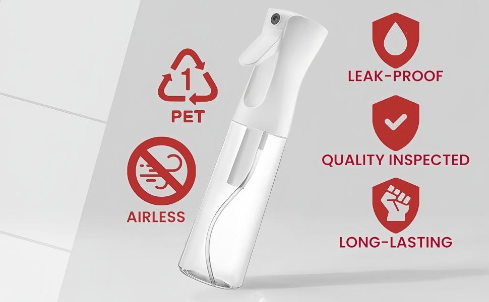 Goodirise Continuous Mist Spray Bottle Multi-Use Water Spray for Hairstyling Cleaning Gardening Misting Skin Care Essential Oil Bottle Practical Bathroom Goods Fine Even Mist