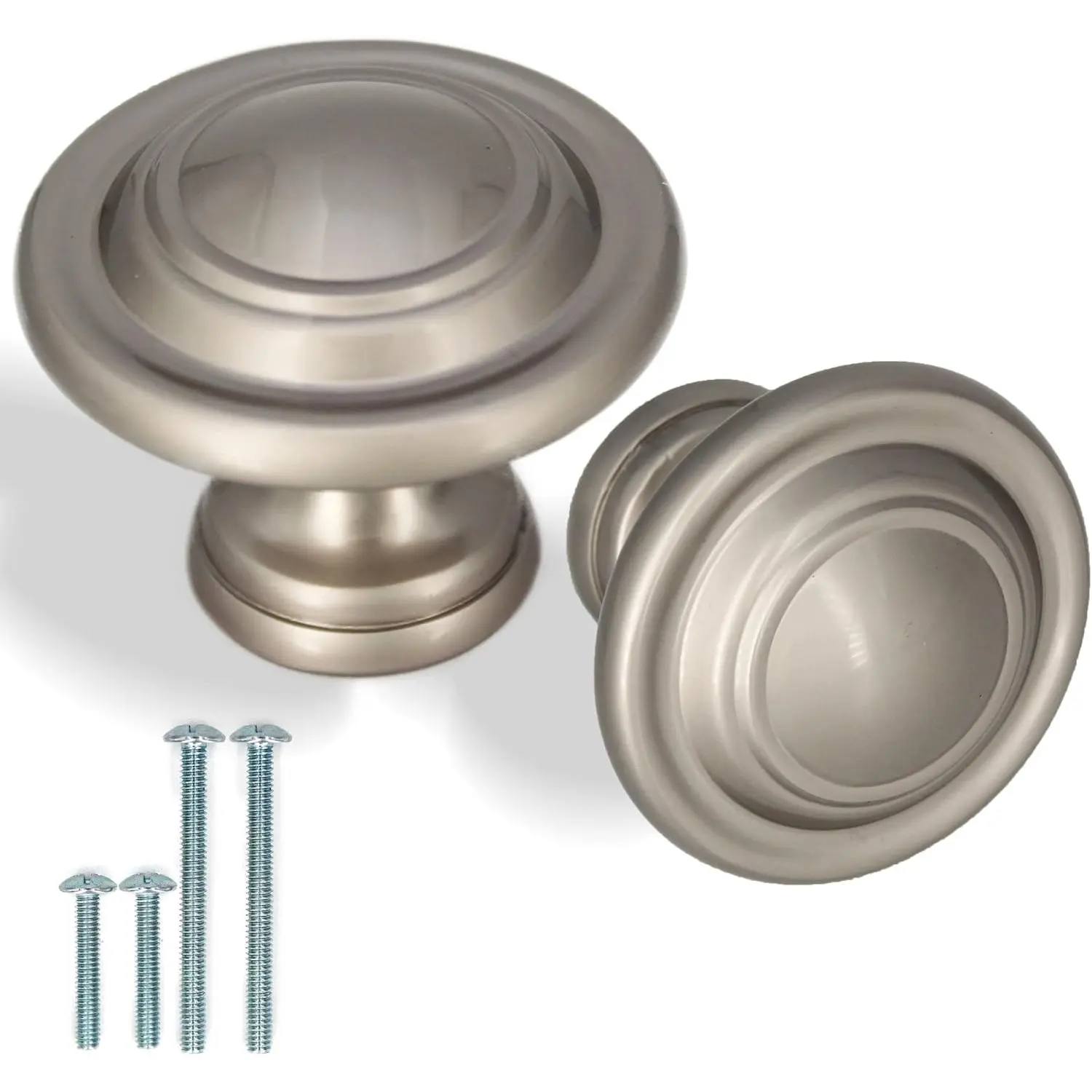 (2 Pack Bifold-Door knob /4" (44mm) Diameter Large Closet-Door knobs/Bifold-Door knobs (matt Nickel)