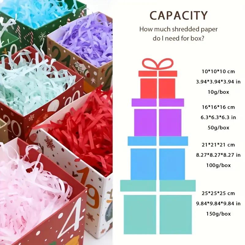 Crinkle Cut Filling Paper, 100g/3.53oz Colorful Creative Gift Wrapping Packaging Shredded Paper, Recyclable Craft Shredded Paper for Birthday, Wedding Gifts, Gift Wrapping Supplies