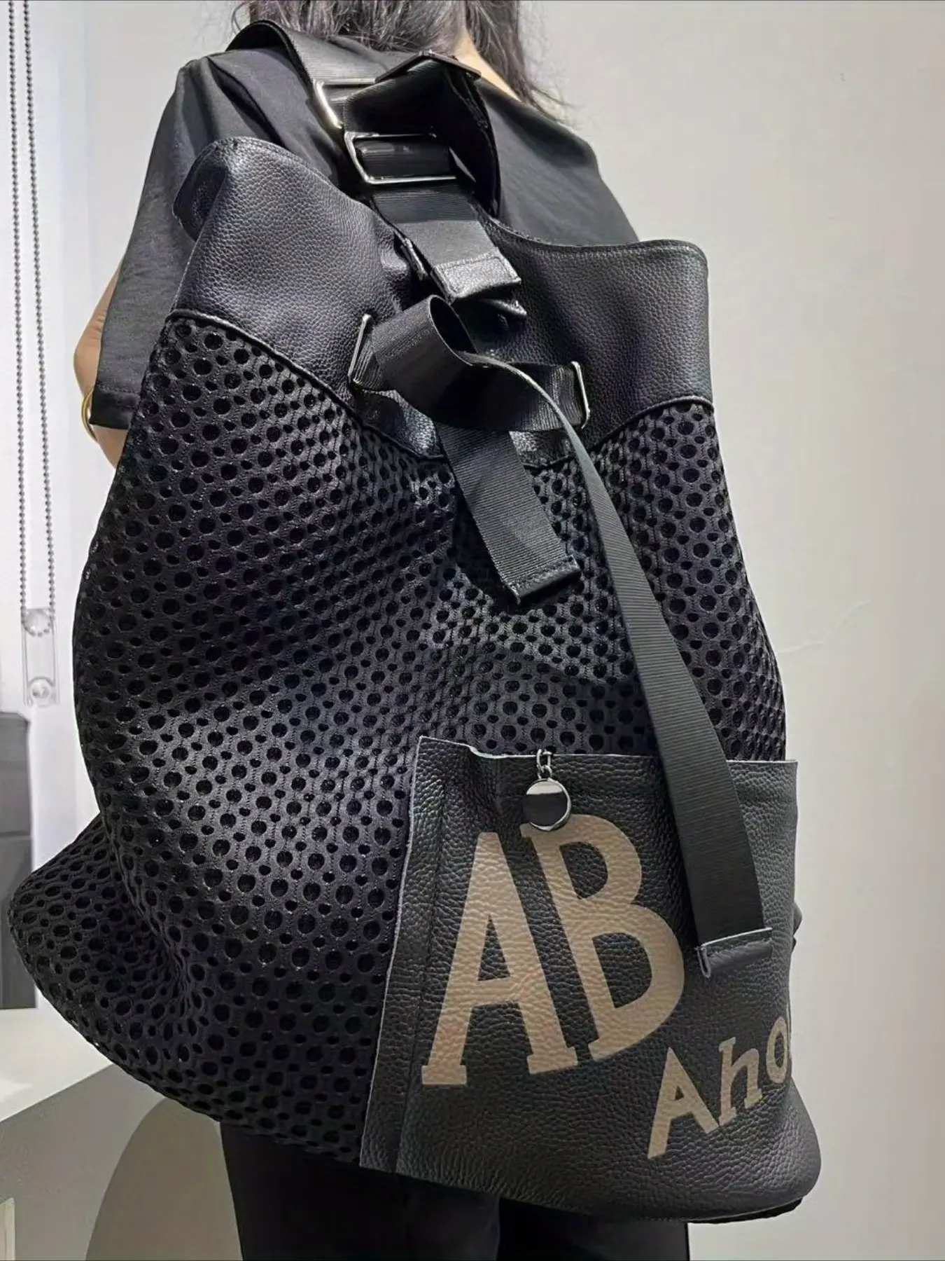 Ladies' large capacity fashionable and cool backpack, personalized Y2K spicy girl shoulder bag with front pocket, drawstring closure, Christmas gift, birthday gift, fitness bag, sports bag, vacation training bag